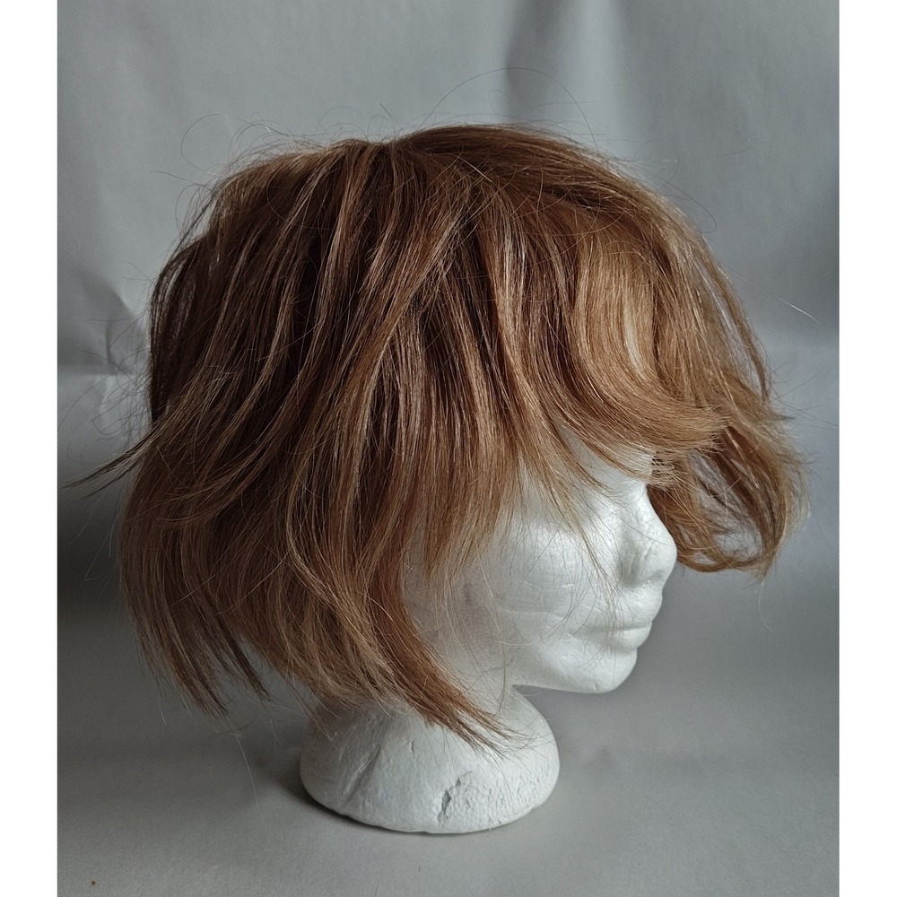 Christine Jordan Human Hair Wig Women Honey Brown Highlighted Layered Bob A5059